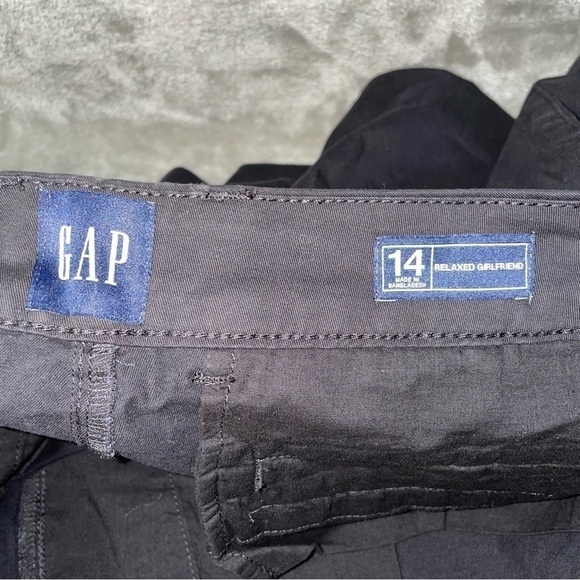 Gap Relaxed Girlfriend Twill Black Shorts 3% Stretch has Pockets Size 14 NWT - Picture 6 of 7